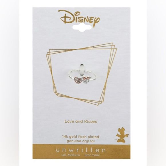 Disney Minnie Mouse Pave Crystals Heart Bypass Ring Jewelry Accessories - Picture 4 of 5